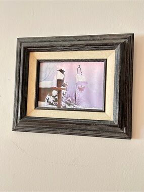 Vintage framed winter artwork